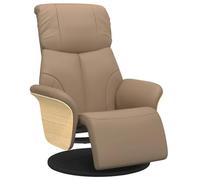 vidaXL Fauteuil Inclinable avec Repose-Pieds, Siège avec Accoudoirs, Chaise de Relaxation avec Dossier Salon, Moderne, Cappuccino Similicuir
