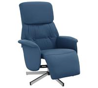 vidaXL Fauteuil Inclinable avec Repose-Pieds, Siège avec Accoudoirs, Chaise de Relaxation avec Dossier, Meuble de Salon, Moderne, Bleu Tissu