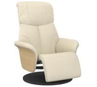 vidaXL Fauteuil Inclinable avec Repose-Pieds, Siège avec Accoudoirs, Chaise de Relaxation avec Dossier Salon, Moderne, Crème Similicuir