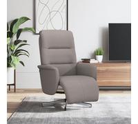 vidaXL Fauteuil inclinable avec repose-pieds taupe tissu Gris