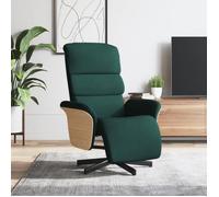 vidaXL Fauteuil inclinable avec repose-pieds vert foncé tissu 356605