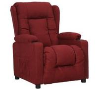 vidaXL Fauteuil inclinable – Tissu rouge bordeaux – Dossier & repose-pied réglables – 25 kg