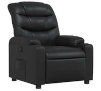 vidaXL Fauteuil inclinable chaise avec repose-pieds dossier et accoudoirs moderne noir similicuir
