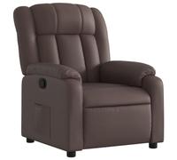 vidaXL Fauteuil Inclinable, Chaise avec Repose-Pieds, Siège avec Dossier et Accoudoirs, Meuble de Salle de Séjour, Moderne, Marron Similicuir