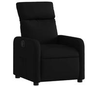 vidaXL Fauteuil Inclinable, Chaise avec Repose-Pieds, Siège avec Dossier et Accoudoirs, Meuble de Salle de Séjour, Moderne, Noir Tissu