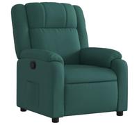 vidaXL Fauteuil inclinable Chaise avec repose-pieds, dossier et accoudoirs, moderne Tissu vert foncé