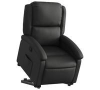 vidaXL Fauteuil inclinable noir en cuir véritable – dossier et repose-pied réglables