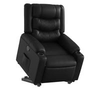 vidaXL Fauteuil inclinable – Dossier & repose-pieds réglables – Noir simili cuir