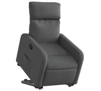 vidaXL Fauteuil Inclinable, Chaise de Relaxation avec Dossier et Repose-Pied Réglables, Siège de Salon Salle de Séjour, Moderne, Gris Foncé Tissu