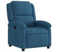 vidaXL Fauteuil inclinable, chaise de relaxation, dossier et repose-pied, bleu velours