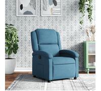 vidaXL Fauteuil inclinable, chaise de relaxation, dossier et repose-pied, bleu velours