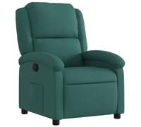 vidaXL Fauteuil Inclinable, Chaise de Relaxation avec Dossier et Repose-Pied, Siège Inclinable, Fauteuil TV de Salon, Moderne, Vert Foncé Tissu