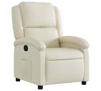 vidaXL Fauteuil TV inclinable 371776, dossier et repose-pied, Crème Similicuir