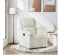 vidaXL Fauteuil inclinable 371806 – Fauteuil TV avec dossier et repose-pied – Velours crème