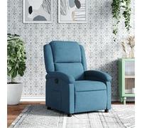 vidaXL Fauteuil inclinable, chaise de relaxation, dossier et repose-pied, bleu velours