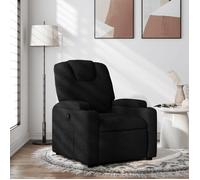 vidaXL Fauteuil inclinable Chaise de relaxation dossier et accoudoirs rembourrés tissu noir