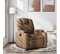 vidaXL Fauteuil inclinable 372369 Dossier et accoudoirs rembourrés Tissu marron Moderne