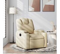 vidaXL Fauteuil inclinable – Chaise de relaxation moderne avec accoudoirs rembourrés, crème tissu