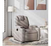 vidaXL Fauteuil inclinable Chaise de relaxation avec dossier et accoudoirs rembourrés taupe tissu