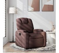 vidaXL Fauteuil inclinable – chaise de relaxation, accoudoirs rembourrés, tissu marron foncé