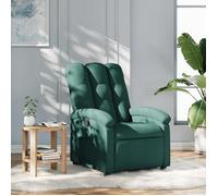 vidaXL Fauteuil inclinable Chaise de relaxation avec dossier et repose-pied Tissu vert foncé