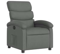 vidaXL Fauteuil Inclinable, Chaise de Relaxation avec Dossier, Siège avec Repose-Pied, Fauteuil TV de Salon, Moderne, Gris Foncé Tissu