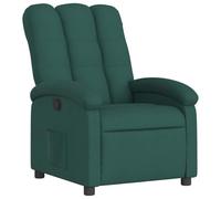 vidaXL Fauteuil inclinable Chaise de relaxation avec dossier et repose-pied Tissu vert foncé