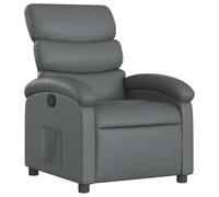vidaXL Fauteuil inclinable – Chaise de relaxation avec dossier et repose-pied, Gris similicuir