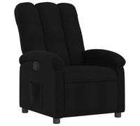 vidaXL Fauteuil Inclinable, Chaise de Relaxation avec Dossier, Siège avec Repose-Pied, Fauteuil TV de Salle de Séjour, Moderne, Noir Tissu