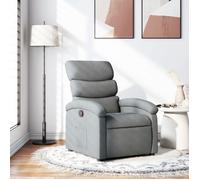 vidaXL Fauteuil Inclinable, Chaise de Relaxation avec Dossier, Siège avec Repose-Pied, Fauteuil TV de Salon, Moderne, Gris Clair Tissu