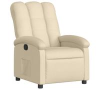 vidaXL Fauteuil Inclinable, Chaise de Relaxation avec Dossier, Siège avec Repose-Pied, Fauteuil TV de Salle de Séjour, Moderne, Crème Tissu