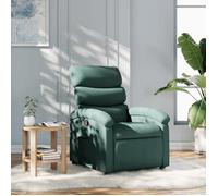 vidaXL Fauteuil inclinable, chaise de relaxation avec dossier et repose-pied, tissu vert foncé