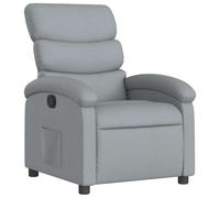 vidaXL Fauteuil Inclinable, Chaise de Relaxation avec Dossier, Siège avec Repose-Pied, Fauteuil TV de Salon, Moderne, Gris Clair Tissu