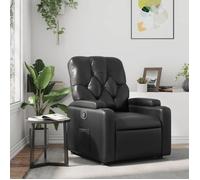 vidaXL Fauteuil inclinable avec porte-gobelets, dossier et accoudoirs, moderne, Noir Similicuir