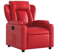vidaXL Fauteuil inclinable relaxation avec porte-gobelets, dossier et accoudoirs Rouge similicuir