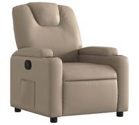 vidaXL Fauteuil Inclinable, Chaise de Relaxation avec Porte-gobelets, Siège avec Dossier et Accoudoirs Salle de Séjour, Moderne, Cappuccino Similicuir