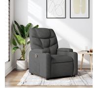 vidaXL Fauteuil inclinable 372442 – Chaise relax porte-gobelets, dossier et accoudoirs, gris foncé