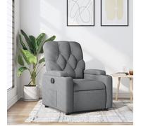 vidaXL Fauteuil inclinable 372479 – Chaise de relaxation avec porte-gobelets, tissu gris clair