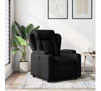 vidaXL Fauteuil Inclinable, Chaise de Relaxation avec Porte-gobelets, Siège avec Dossier et Accoudoirs Salle de Séjour, Moderne, Noir Tissu