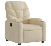 vidaXL Fauteuil inclinable Chaise relaxation porte-gobelets dossier et accoudoirs tissu crème