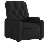 vidaXL Fauteuil inclinable 372481, tissu noir, porte-gobelets, dossier et accoudoirs