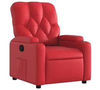 vidaXL Fauteuil Inclinable, Chaise de Relaxation avec Porte-gobelets, Siège avec Dossier et Accoudoirs Salle de Séjour, Moderne, Rouge Similicuir