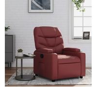 vidaXL Fauteuil Inclinable, Chaise de Relaxation avec Porte-gobelets, Siège avec Dossier et Accoudoirs Salon, Moderne, Rouge 372469