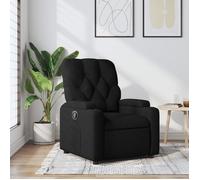 vidaXL Fauteuil inclinable 372481, tissu noir, porte-gobelets, dossier et accoudoirs
