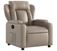 vidaXL Fauteuil inclinable avec porte-gobelets, dossier et accoudoirs Cappuccino similicuir