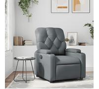 vidaXL Fauteuil inclinable 372506 – Similicuir gris avec porte-gobelets, dossier et accoudoirs