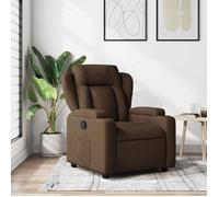 vidaXL Fauteuil Inclinable, Chaise de Relaxation avec Porte-gobelets, Siège avec Dossier et Accoudoirs Salle de Séjour, Moderne, Marron Tissu