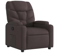 vidaXL Fauteuil inclinable de relaxation avec porte-gobelets, dossier et accoudoirs marron foncé