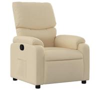 vidaXL Fauteuil Inclinable, Chaise de Relaxation avec Repose-Pieds, Siège avec Dossier et Accoudoirs Salle de Séjour, Moderne, Crème Tissu