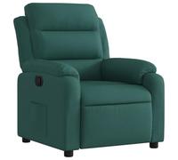 vidaXL Fauteuil Inclinable, Chaise de Relaxation avec Repose-Pieds, Siège avec Dossier et Accoudoirs Salle de Séjour, Moderne, Vert Foncé Tissu